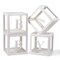 Baby Boxes with Letters for Baby Shower, 4 Transparent Balloon Boxes with Letters for Gender Reveal Birthday Wedding Baby Shower Decorations (White)